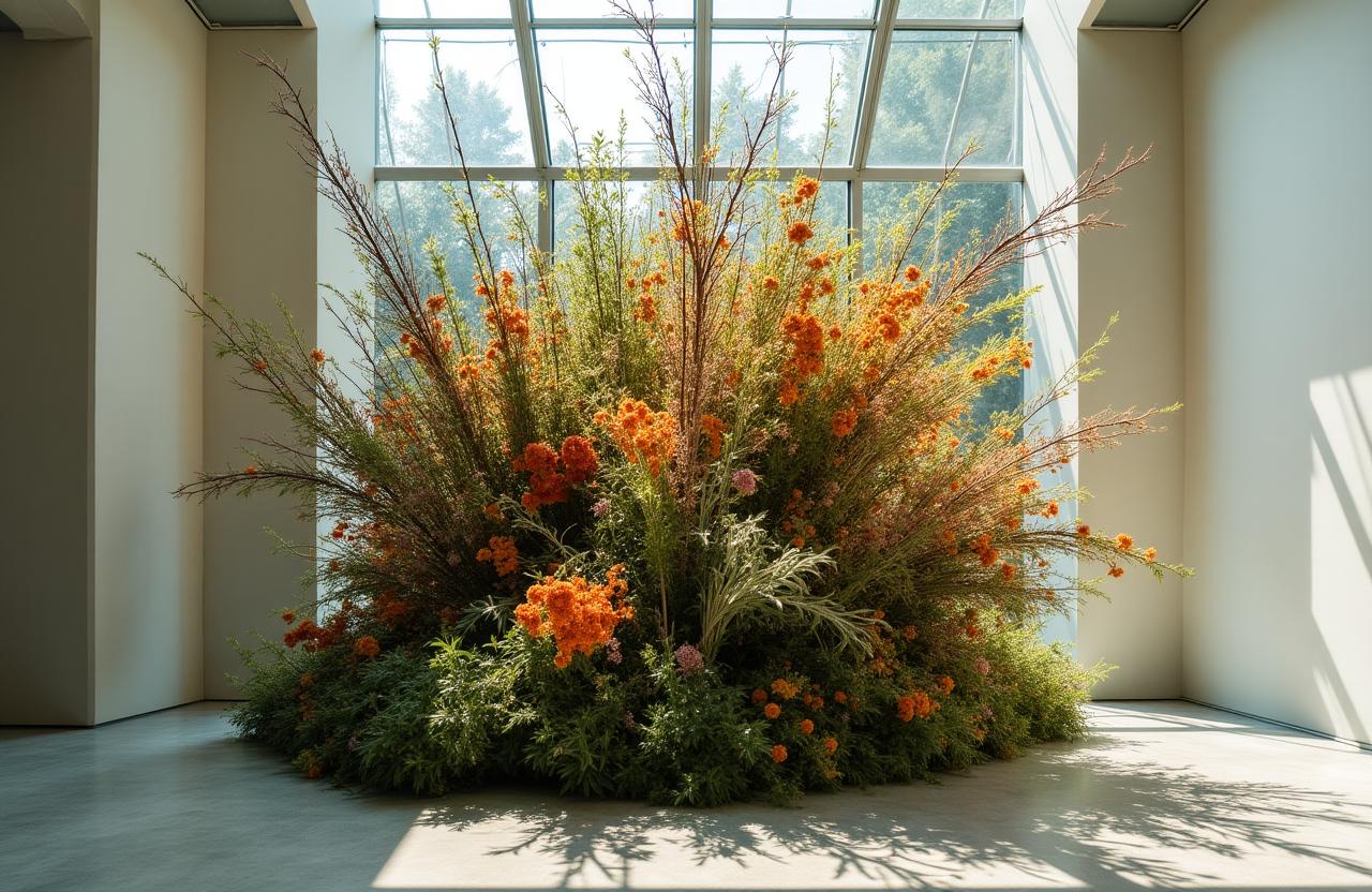 Abstract philosophical floral installation